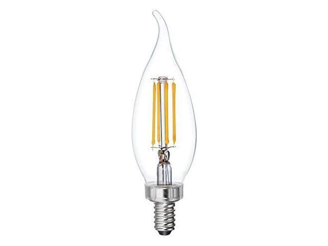 GE Relax 3-Pack 60 W Equivalent Dimmable, Soft White Ca12, Candelabra base, 5.5 watt 500 lumen, LED Light Fixture Light Bulbs