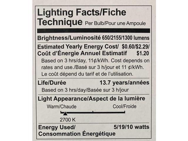 (1 bulb) GE 38563 A21 3 way LED light bulb, 5w/19w/10w classic shape, LED 3-way Light Bulb