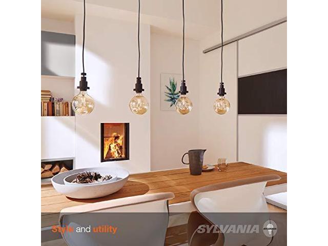 (6 bulbs) SYLVANIA LED Vintage G25 40W Equivalent, Efficient 4.5W, E26 Medium Base, Dimmable 2175K Amber Glow Light Bulb