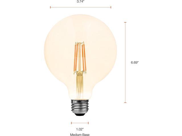 (6 bulbs) Sylvania 40069 LED Vintage G40 Globe, Amber Glow, 60 watt replacement using only 6.5 watts, 650 lumens, Dimmable