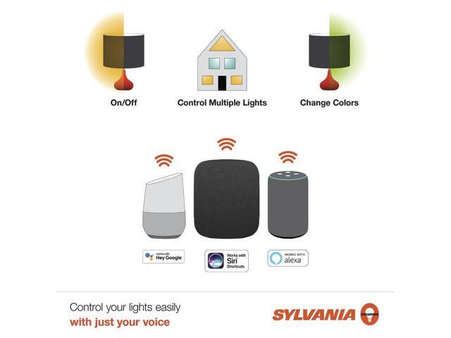 Sylvania Smart+ LED Smart Bluetooth A19 light Bulb, Seamless Setup, Works with Google, alexa, AppleHomeKit, No hub required, 2700K, LED bulb