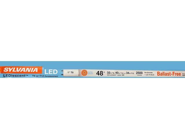 (6 pack) Sylvania 40585 LED tube LEDlescent 48 inch T8 Ballast-Free Fluorescent Replacement 4100K Frosted Glass