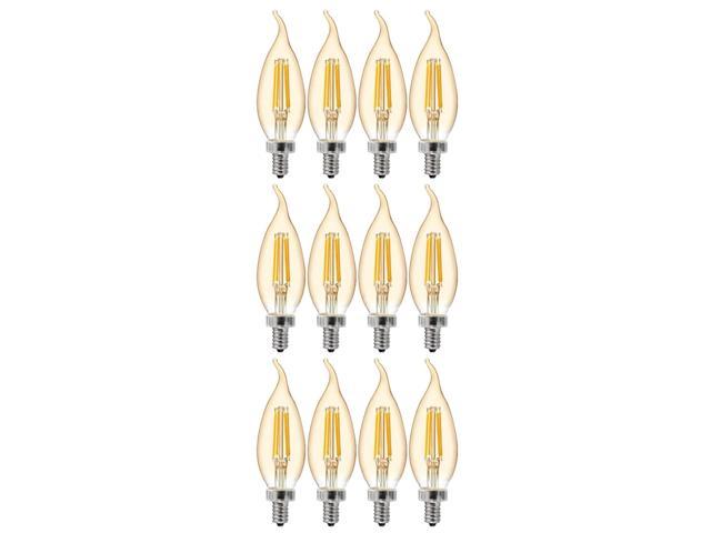 Photos - Light Bulb  GE Vintage Amber Glass LED Chandelier Bulb, Candelabra base, 60(12 bulbs)