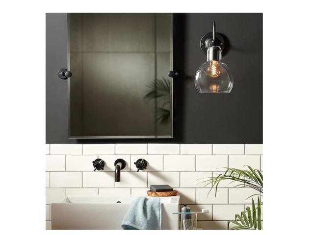 (case of 6 bulbs) GE 46176 Vintage G30, Amber Glass, 60 watt, meandering joyous spiral filament, dimmable amber candlelight glow, lightbulb