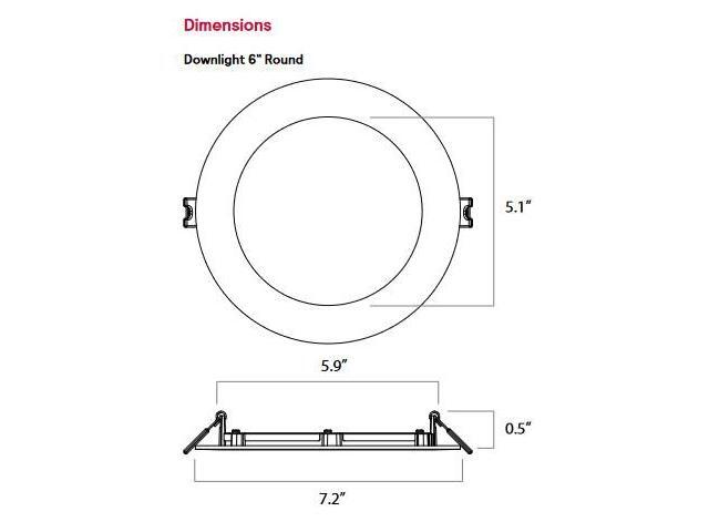 Philips Lightolier FD6R LED Flat Downlight dual select, CCT selector (2700K, 3000K, 3500K, 4000K & 5000K) and Lumen selector, 6 inch round LED...