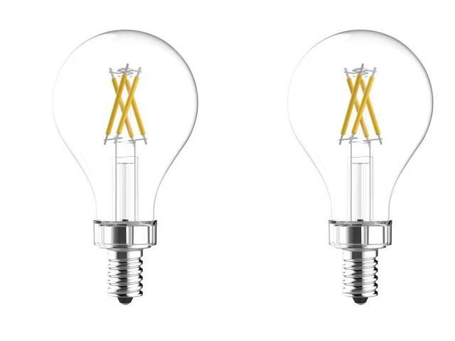 (2 pack) GE 47957 relax LED comfortable soft white A15 LED Light bulbs, candelabra base, 40 watt equivalent, 320 lumens, HD light, 13 year life
