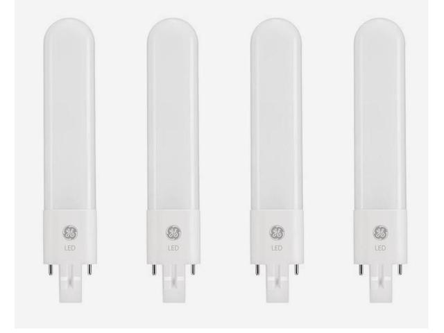 (case of 4) GE 30543 plug-in LED Neutral White 3500K, 5 watts 545 lumens 2 pin GX23 base, 3500K LED upgrade replacement for plug-in CFL compact...