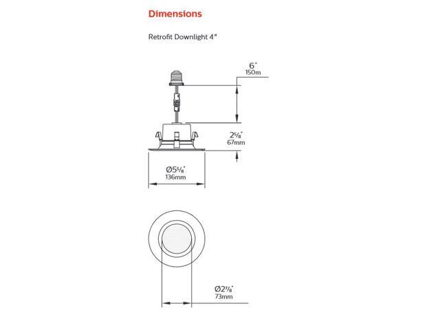 (case of 6) Philips PILA 4 inch LED Retrofit DownLight, 3000K warm white, 600 lumens, 120V, 80CRI, round LED luminaire