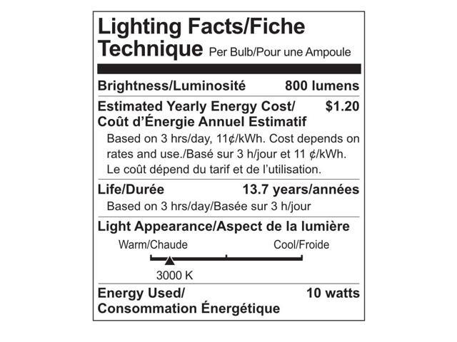 (case of 6) GE Lighting 69119 LED A19, 10 watt, warm white, medium base, dimmable LED Light Bulb, long life, low energy, high lumens