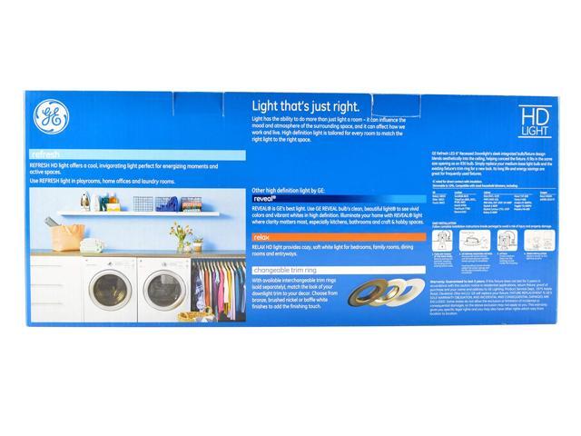 GE 47769 3-Pack 8 watt LED Downlight, Daylight retrofit kit, 3 count, White, Indoor Floodlight 6 inch recessed downlight