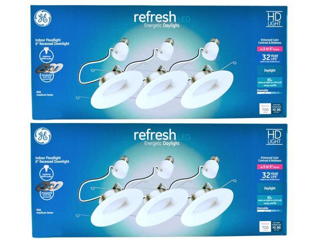 (case of 6) GE Lighting 47769 refresh LED Downlight, 8 watts, Daylight retrofit kit, White, Indoor Floodlight for 5 or 6 inch recessed downlight,...