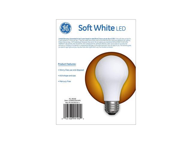 (12 bulbs) GE Lighting 99190 General Purpose Classic Shape A19 Soft White LED 8 watt (60-Watt Replacement), 760-Lumen Medium Base, Frosted White