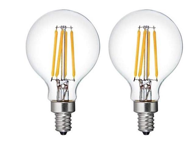 (2 bulbs) GE 42290 relax LED Soft White, Dimmable G16.5 Globe Light Bulb, 40 watt replacement using only 4.5 watts, 360 lumens, candelabra base