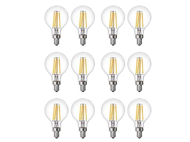 (12 bulbs) GE 42290 relax LED Soft White, Dimmable G16.5 Globe Light Bulb, 40 watt replacement using only 4.5 watts, 360 lumens, candelabra base