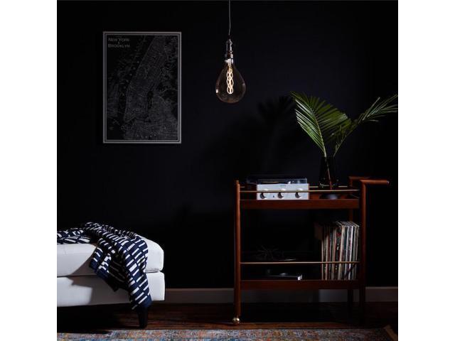 GE Lighting Large Vintage Warm Candle Light LED PS52, Amber Glass, 6.5 watts, Glorious Spiral Weave Filament, 350 lumens, PS52 Pear-Shaped LED...