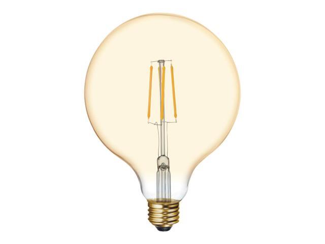 GE Lighting 42184 Vintage LED G40 Light Bulb, Dimmable, 5.5 watts (60-Watt Replacement), 400 lumens, Medium Base, 1-Pack, Amber Glass