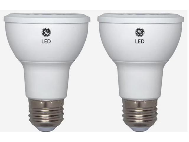 (2 bulbs) GE Lighting 45533 LED Par20 Indoor Floodlight, 7 watt, Daylight, 500 Lumens,Dimmable LED Light Bulb