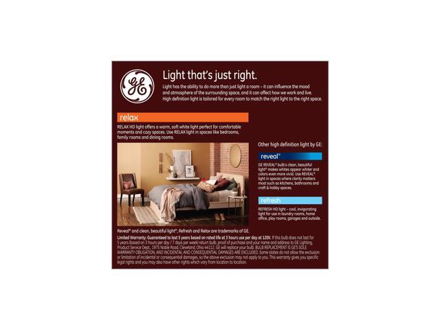GE Lighting 36835 Light Bulb Relax HD Dimmable LED A19 10.5 (60-Watt Replacement), 800-Lumen Medium Base, 2-Pack, Soft White, 2