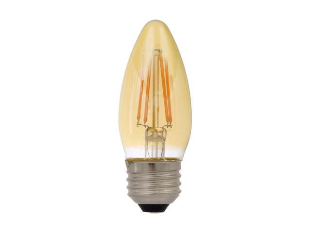 SYLVANIA 79721 Vintage LED Light Bulb, Efficient 4 Watts, B10 Medium Base, Amber Glass Edison Style, Warm White 2175K, Dimmable