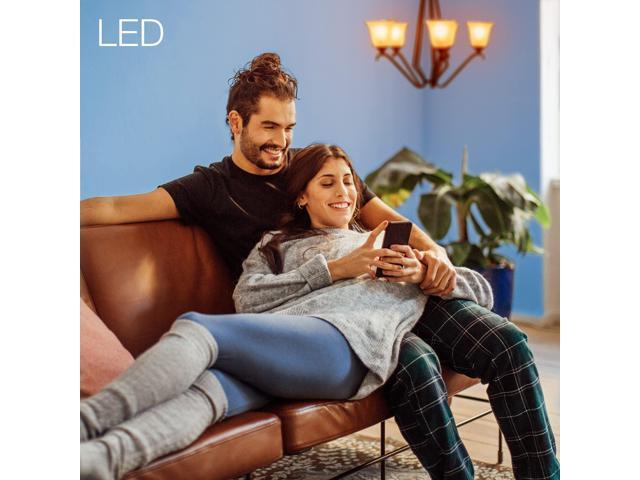 SYLVANIA 79721 Vintage LED Light Bulb, Efficient 4 Watts, B10 Medium Base, Amber Glass Edison Style, Warm White 2175K, Dimmable