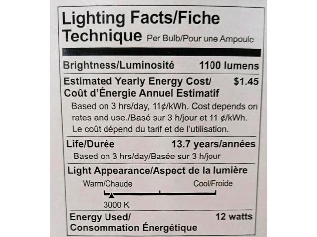 (6 bulbs) GE 38130 LED PAR20 Flood Light, 1100 Lumens, 3000K, 35 degree beam angle, Dimmable, 12 watts, 15000 hours, energy star