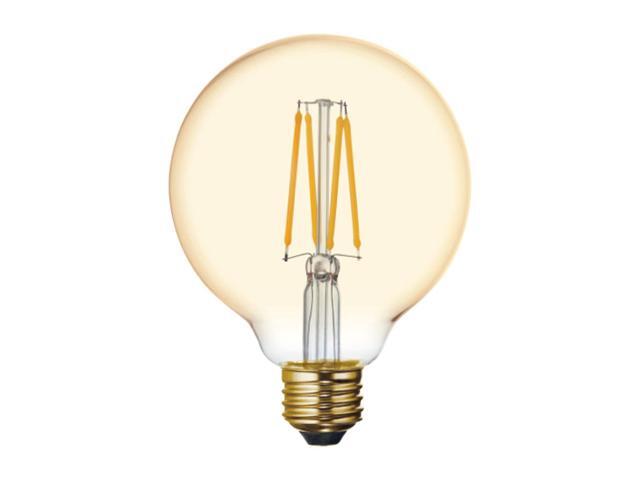 GE Lighting Vintage Style LED Globe Light Bulb, 5.5 Watts (60 Watt Equivalent) Warm Candle Light, Amber Glass, Medium Base, Dimmable (1 Pack)