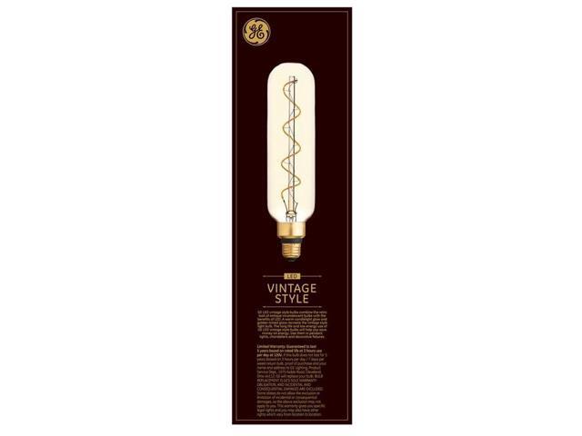 (case of 4) GE Large Vintage Style LED T20, 6.5 watt, 350 lumen, Amber Glass, 2000K Warm CandleLight, Spiral Filament, dimmable 40W Replacement LED...