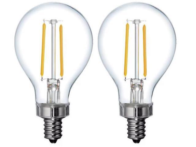 (2 bulbs) GE refresh LED A15 Ceiling Fan Light Bulb, Candelabra base, 40 watt equivalent using only 4 watts, 320 lumens, HD Light for exceptional...