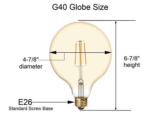 (case of 3 bulbs) GE Lighting 48631 Vintage LED G40 Light Bulb, Warm Candlelight, Amber Glass, 60 watt equivalent using only 5.5 watts, 400 lumens,...