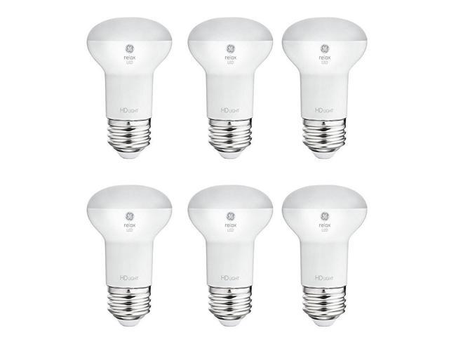 (6 bulbs) GE Relax LED R16, 6 watt, 400 lumen Dimmable, Soft White LED Light Bulb. high definition soft white light