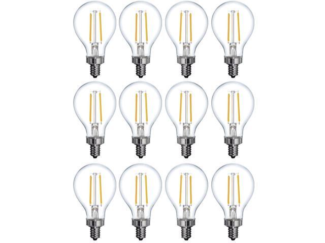 (12 bulbs) GE refresh LED A15 Ceiling Fan Light Bulb, Candelabra base, 40 watt equivalent using only 4 watts, 320 lumens, HD Light for exceptional...