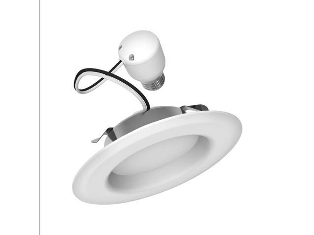 GE Refresh LED Recessed Downlight, 65 Watt Equivalent, 4 inch, RS4, White Dimmable Recessed Downlight, Energetic Daylight 5000K