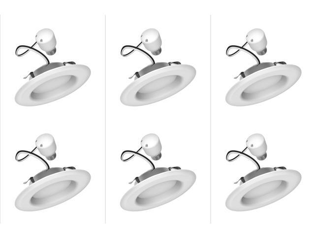 (case of 6) GE Refresh LED Recessed Downlight, 65 Watt Equivalent, 4 inch, RS4, White Dimmable Recessed Downlight, Energetic Daylight 5000K, 8...