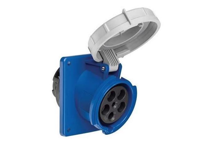 Eaton AH560R9W Pin and Sleeve Receptacle, 60A 120/208V, 3 phase, 4 pole 5 wire, Blue