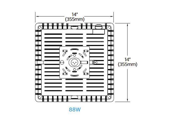 Philips Garage & Canopy LED Light, 88 watt, frosted lens, 4000K Neutral White, 10500 lumens, PGC88-NW-G1-SM-5-8-BZ, surface mount