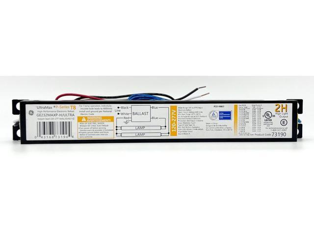 GE Lighting 73190 GE232MAXP-H/Ultra High Performance UltraMax Electronic Fluorescent T8 Multi-Volt Instant Start Ballast, 120/277-Volt, 2 or 1...