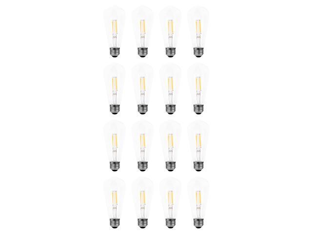 (16 bulbs) Sylvania Reduced Eye Strain ST19 LED Light Bulb, 40 watt, 425 lumen, 13 Year, Dimmable, Clear, 5000K, Daylight