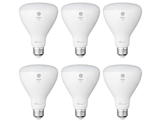 (pack of 6 bulbs) GE Relax LED BR30, 8 watt, 700 lumen, 65-Watt equivalent, Dimmable Soft White Flood Light Bulb