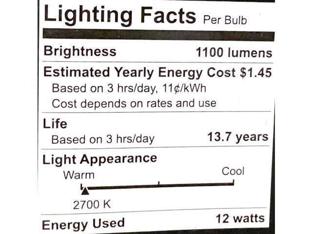 (4 bulbs) GE Lighting 65721 LED A21, 12 watt (75 watt equivalent) soft white A21, non-dimmable, LED light bulb, 1100 lumens