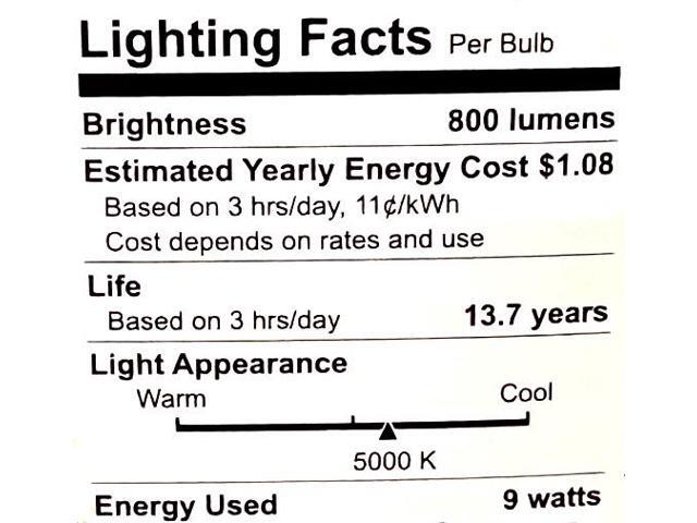 (case of 8) GE Lighting 61966 LED A19 Bulb, 9 watts, 800 lumens, 5000K Daylight, LED Light Bulb