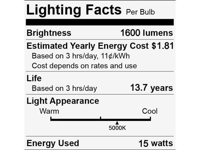 (case of 4) GE 65764 LED A21 100 watt equivalent Daylight LED Light Bulb, 15 watt, 1600 lumens, 5000K Daylight