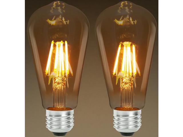 (2 bulbs) Sylvania ST19 Vintage LED 60 watt replacement using only 6 watts, Antique Amber Glow, 650 lumens, LED light bulb