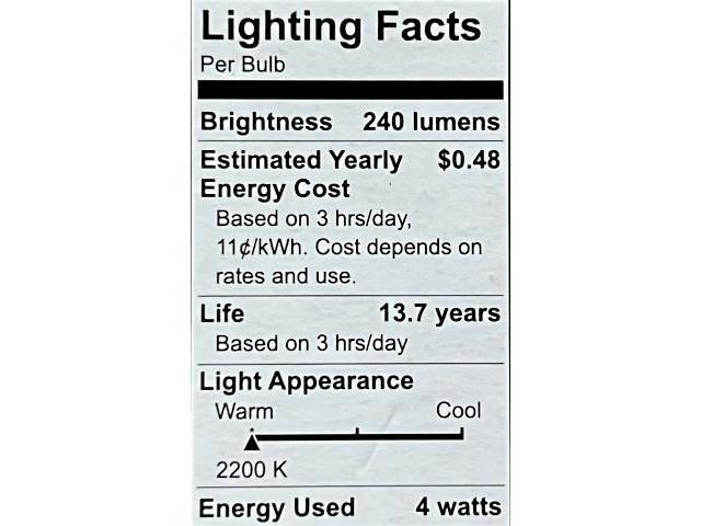 (6 bulbs) GE Lighting 42160 LED A15 Vintage Amber Glass, 4 watt, 240-Lumen, Dimmable LED Bulb with Candelabra Base, Warm Candle Light, ceiling fan...