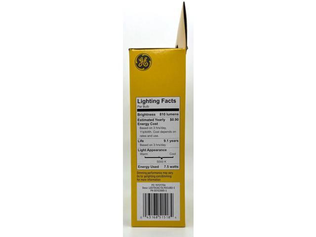 GE ultra bright LED 100 watt equivalent CA12 Daylight Dimmable Decorative Candle Light Bulb (3 pack)