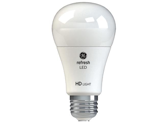 (4 bulbs) GE Refresh LED Light Bulbs, 60 Watt, Daylight, A19, 10 watt, 800 lumens, Dimmable, energetic daylight LED bulb