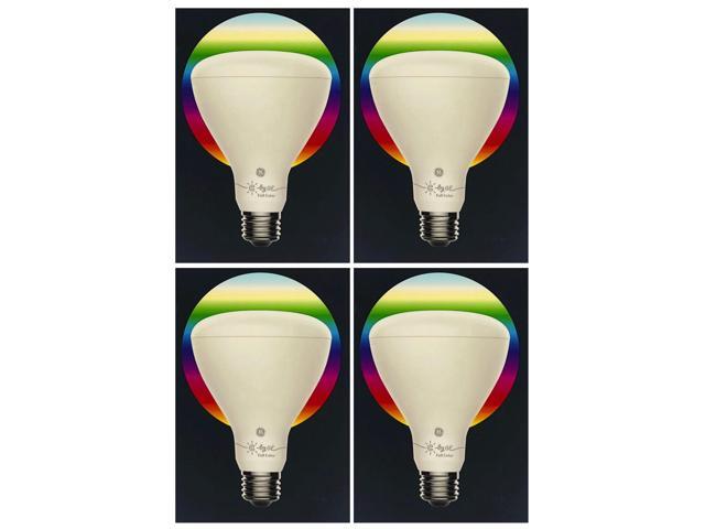 (case of 4) GE Lighting Full Color Smart Bulb, LED BR30, C by GE, Dimmable with app, Change Colors, Control with Voice, 10 watt, 700 lumen LED...