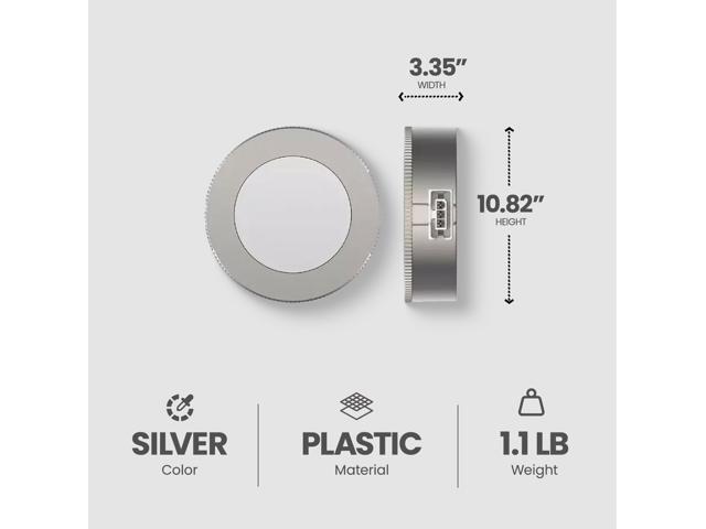 GE 4 Watt Dimmable Modern Easy Linking Corded Electric ?Ceiling Mount Plastic 5,0000 Hour 3.1 Inch Diameter LED Puck Lights, Set of 5, Silver