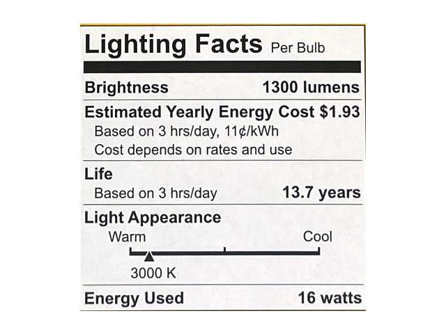 GE ultra bright LED PAR38, 16 watts, 1300 lumens, Dimmable, Indoor and Outdoor rated, Warm White 3000K, Medium base, UltraBright LED Light Bulb