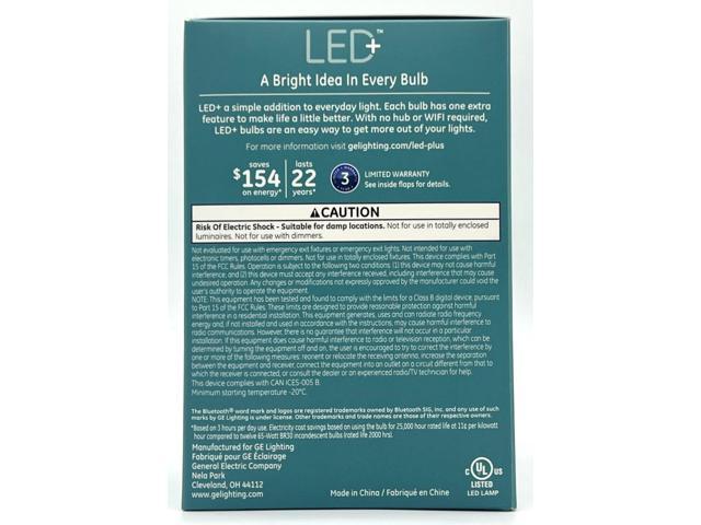 (case of 3) GE Lighting LED+ Speaker Indoor Floodlight Bulb, Soft White, Bluetooth Speaker, No App or Wi-Fi Required, Remote Included, BR30 Indoor...