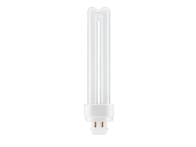 GE Bright White 26 watt Plug-in CFL, G24q-3 base, 6.4 inch, F26DX 3500K, 1800 lumen, compact fluorescent light bulb